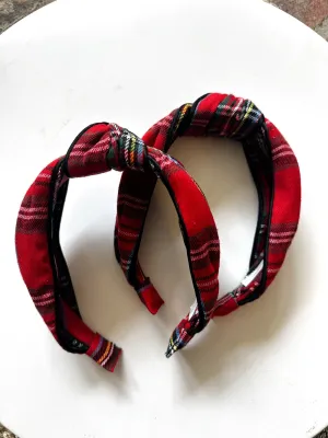 Knotted Plaid Headband